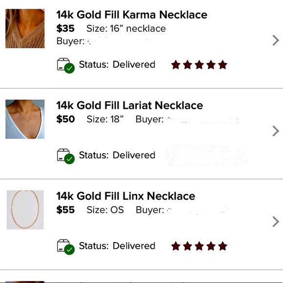 14k Gold Fill Karma Necklace - Picture 4 of 4